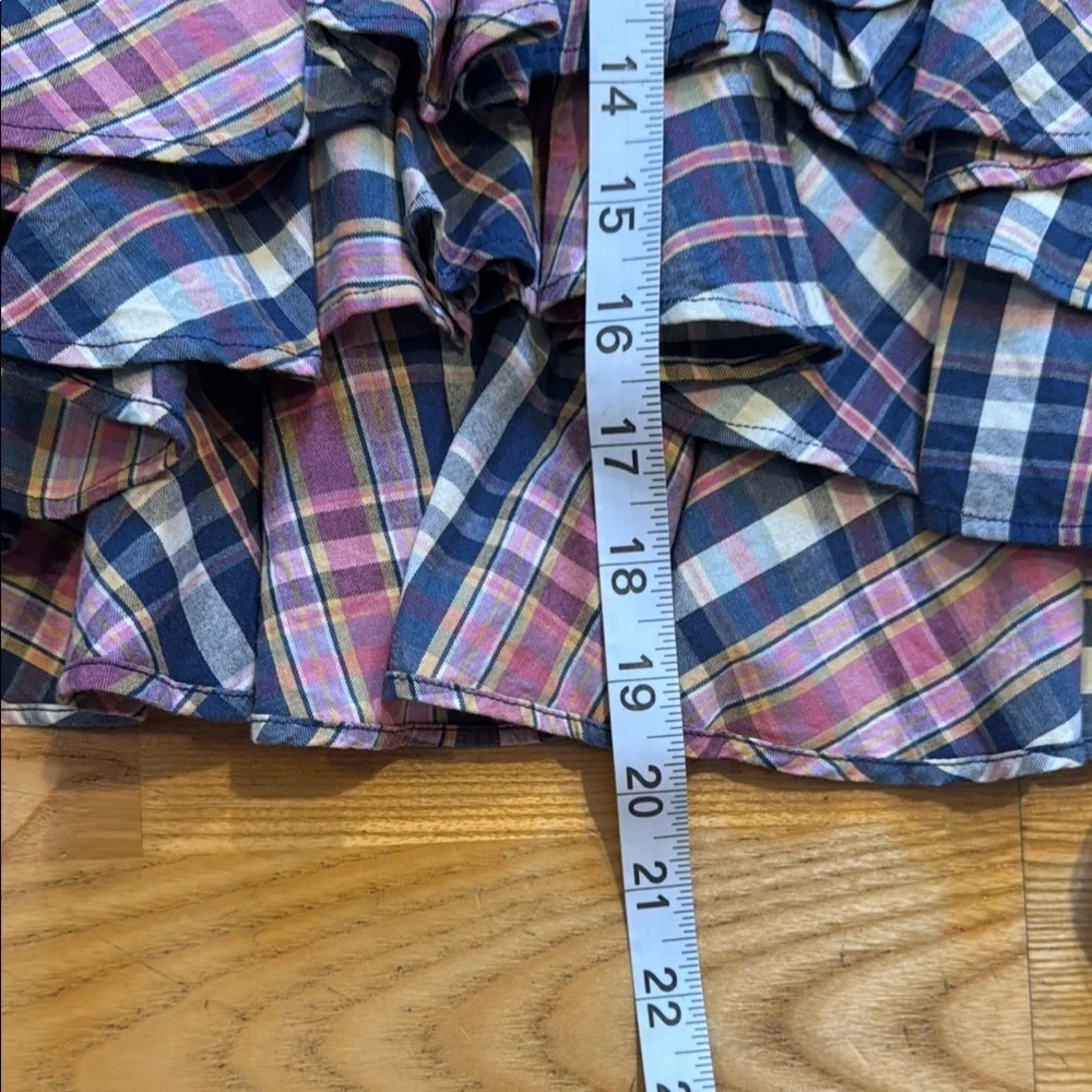 Ralph Lauren Rugby Pink and Blue Ruffle Mini Skirt - Picture 7 of 8
